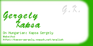 gergely kapsa business card